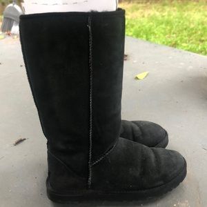 Black tall UGG boots